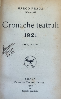 CRONACHE TEATRALI 1921