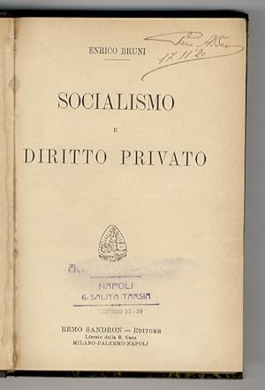 Immagine del venditore per Socialismo e diritto privato. venduto da Libreria Oreste Gozzini snc