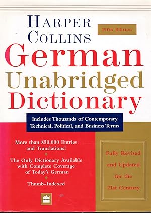 Seller image for COLLINS GERMAN UNABRIDGED DICTIONARY 5TH EDITION for sale by Books on the Boulevard