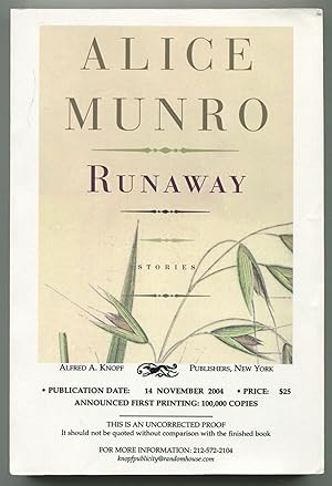 Seller image for Runaway: Stories for sale by Between the Covers-Rare Books, Inc. ABAA