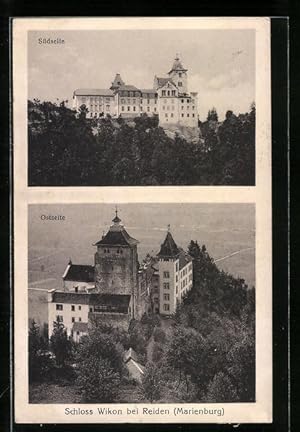 Ansichtskarte Reiden, Marienburg, Schloss Wikon Süd- und Ostseite