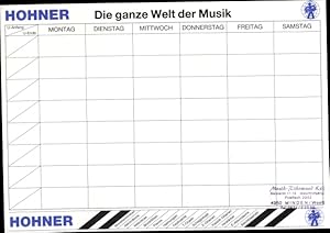 Immagine del venditore per Stundenplan Hohner Musikinstrumente, Die ganze Welt der Musik um 1990 venduto da akpool GmbH
