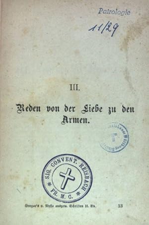 Bild des Verkufers fr Reden von der Liebe zu den Armen. Gregor von Nyssa - ausgew. Schriften 2. Band; zum Verkauf von books4less (Versandantiquariat Petra Gros GmbH & Co. KG)