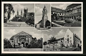 Bild des Verkufers fr Ansichtskarte Landau / Pfalz, Schlsschen mit Marienkirche, Stiftskirche, Herbert-Norkus-Platz zum Verkauf von Bartko-Reher