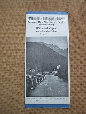 Immagine del venditore per Nach Hellbrunn - Berchtesgardeb - Knigssee, Bergheim - Maria Plein - Bazar - Parsch (Hallein -Golling) Sommer - Fahrplan der elektrischen Bahnen. Gltig ab 22.Mai 1932. 5 x gefalteter Fahrplan. venduto da Antiquariat Schleifer