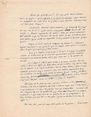 Georges AURIC manuscrit autographe signé