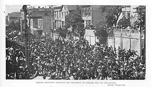 TROOPS MARCHING THROUGH SAN FRANCISCO TO EMBARK FOR THE PHIIPPINES FROM A PHOTOGRAPH 1898 ANTIQUE...