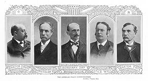 THE AMERICAN PEACE COMMISSIONERS,1898 ANTIQUE MILITARY PORTRAIT PRINT