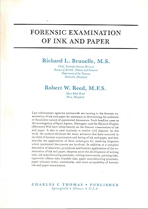 Immagine del venditore per Forensic Examination of Ink and Paper venduto da Book Booth