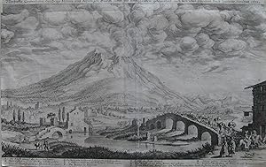 Bild des Verkufers fr Warhaffte Contrafactur des Bergs Vesuvij und deelbigen Brandt sambt der umbligenden gelegenheit nach dem Leben gezeichnet durch Iochimo Sandrart 1631. Kupferstich. zum Verkauf von Versandantiquariat Alraune