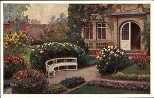 Künstler Ansichtskarte / Postkarte Partie in einem Garten - Primus 1008