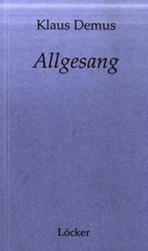 Image du vendeur pour Allgesang : Gedichte mis en vente par Smartbuy