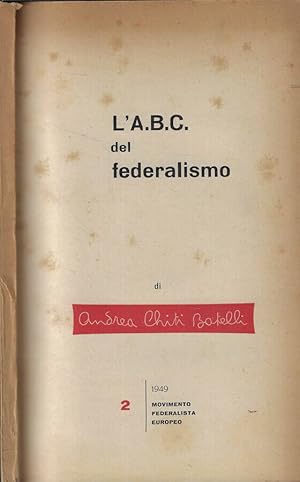 Bild des Verkufers fr L'A.B.C. del federalismo zum Verkauf von Biblioteca di Babele