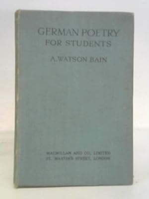 Immagine del venditore per German Poetry for Students venduto da World of Rare Books