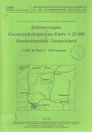 Immagine del venditore per Erluterungen zur Geomorphologischen Karte 1:25.000 der Bundesrepublik Deutschland. GMK 25 Blatt 5 - 3415 Damme (Erluterungen + Karte) venduto da Paderbuch e.Kfm. Inh. Ralf R. Eichmann