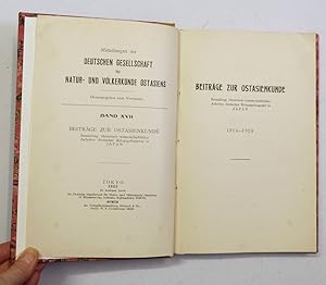 Immagine del venditore per Beitrge zur Ostasienkunde Sammlung literarische-wissenschaftlicher Arbeiten deutscher Kriegsgefangener in Japan 1914 - 1920. venduto da Antiquariat Martin Barbian & Grund GbR