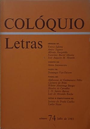 Seller image for COLQUIO LETRAS, N. 74, JULHO 1983. for sale by Livraria Castro e Silva