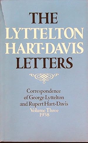 Image du vendeur pour The Lyttelton Hart-Davis Letters. Volume Three 1958 mis en vente par Miliardi di Parole