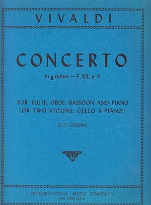 Concerto in g minor, F.XII, n.4 for Flute, Oboe, Bassoon and Piano or 2 Violins, Cello and Piano ...