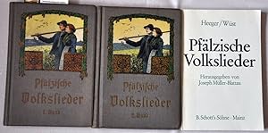 Imagen del vendedor de Volkslieder aus der Rheinpfalz: Mit Singweisen aus dem Volksmunde gesammelt. Im Auftrage des Vereins fr bayerische Volkskunde herausgegeben. Band I und 2 [Deckeltitel: Pflzische Volkslieder]. Beiliegend: Pflzische Volkslieder mit ihren Singweisen gesammelt von Georg Heeger und Wilhelm Wst. Neubearbeitet und in einem Bande herausgegeben in Verbindung mit Friedrich Heeger von Joseph Mller-Blatttau a la venta por Versandantiquariat Bernd Keler