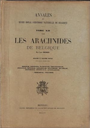 Bild des Verkufers fr Arachnides de Belgique (Book XII) Deuxi me et Troisi me Parties. Eresidae,Epeirid ,Uloborid ,Theridionid , Pholcid .- Chernetes,Opiliones.(vol. de texte, vol. de 48 planches). zum Verkauf von BOOKSELLER  -  ERIK TONEN  BOOKS