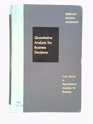 Imagen del vendedor de Quantitative Analysis For Business Decisions a la venta por World of Rare Books