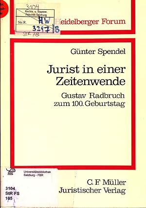 Seller image for Jurist in einer Zeitenwende Gustav Radbruch zum 100. Geburtstag for sale by avelibro OHG
