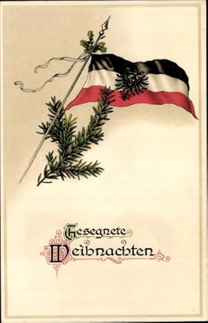 Ansichtskarte / Postkarte Frohe Weihnachten, Flagge, Tannenzweig, I. WK