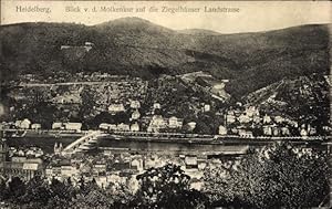 Bild des Verkufers fr Ansichtskarte / Postkarte Heidelberg am Neckar, Blick v.d. Molkenkur auf die Ziegelhuser Landstrae zum Verkauf von akpool GmbH