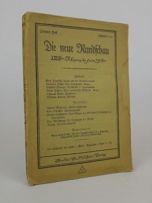 Imagen del vendedor de Die neue Rundschau: XXVIIIter Jahrgang der freien Bhne. Elftes Heft. Oktober 1917. a la venta por ANTIQUARIAT Franke BRUDDENBOOKS