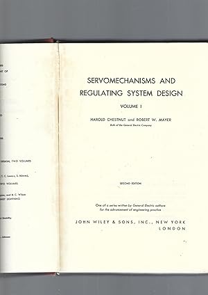 Bild des Verkufers fr SERVOMECHANISMS AND REGULATING SYSTEM DESIGN , vol. I zum Verkauf von librisaggi