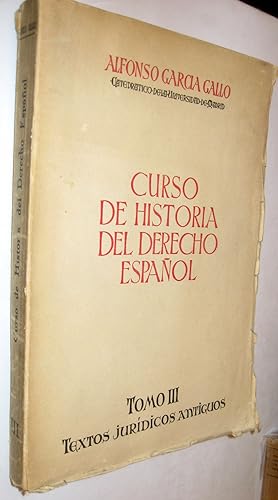 Immagine del venditore per (P1) CURSO DE HISTORIA DEL DERECHO ESPAOL - TOMO III venduto da UNIO11 IMPORT S.L.
