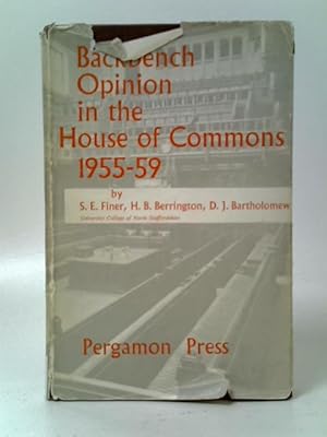 Imagen del vendedor de Backbench Opinion in the House of Commons, 1955-59 a la venta por World of Rare Books