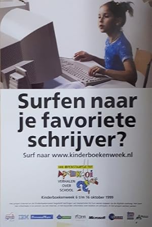 Kinderboekenweekaffiche 1999. Surfen naar je favoriete schrijver