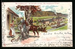 Lithographie Birresborn, Mineralbrunnen i. d. vulk. Eifel