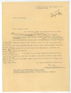 Typed letter signed "A. Einstein".