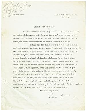 Imagen del vendedor de Maschinenschr. Brief mit Unterschrift. a la venta por Kotte Autographs GmbH