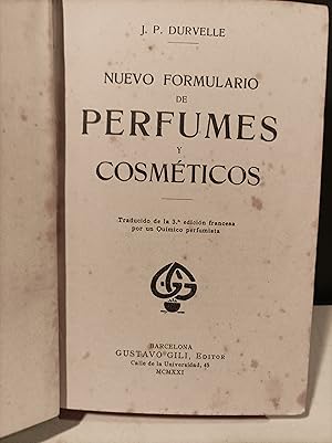 Image du vendeur pour Nuevo formulario de perfumes y cosmticos. mis en vente par Llibreria Antiquria Casals