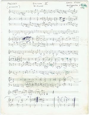 An extremely rare and important Autograph Music Manuscript Signed twice (Nathan Milstein and on...