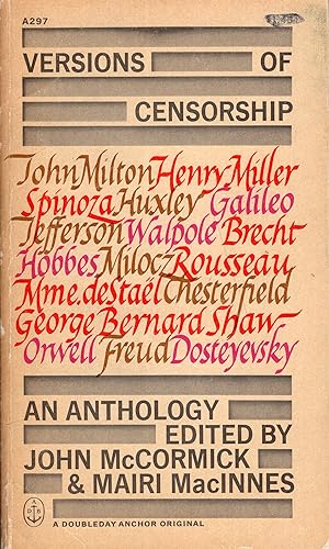 Immagine del venditore per Versions of Censorship: an Anthology venduto da A Cappella Books, Inc.