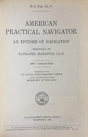 Bild des Verkufers fr American Practical Navigator: An Epitome of Navigation (H.O. Pub. No. 9) zum Verkauf von Antiquariat J. Hnteler