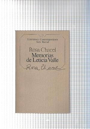Imagen del vendedor de Literatura Contemporanea Seix Barral num.27: Memorias de Leticia Valle a la venta por El Boletin
