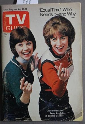 Immagine del venditore per TV GUIDE May 22-28/1976 (Volume-24 #21; Whole #1264; New York Metropolitan Edition) Cindy Williams (Shirley Feeney) and Penny Marshall (Laverne DeFazio) of Laverne and Shirley photo cover; venduto da Comic World