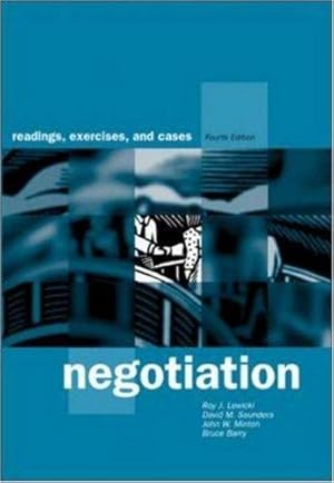 Bild des Verkufers fr Negotiation: Readings, Cases and Exercises zum Verkauf von WeBuyBooks