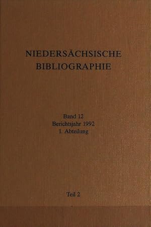 Niedersächsische Landesbibliothek, Band 12, Berichtsjahr 1992, 1. Abteilung, Teil 2.