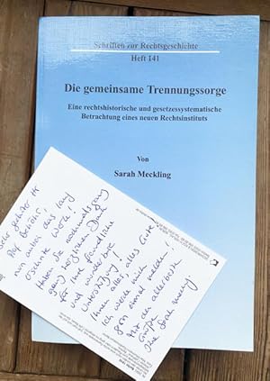 Immagine del venditore per Die gemeinsame Trennungssorge. Eine rechtshistorische und gesetzessystematische Betrachtung eines neuen Rechtsinstituts. venduto da Treptower Buecherkabinett Inh. Schultz Volha