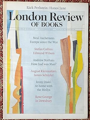 Immagine del venditore per London Review Of Books 17 November 2005 venduto da Shore Books