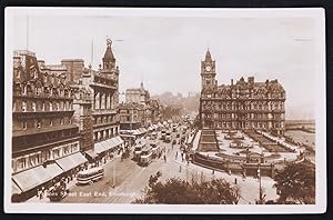 Edinburgh Princes Street Trams 1925 Postcard