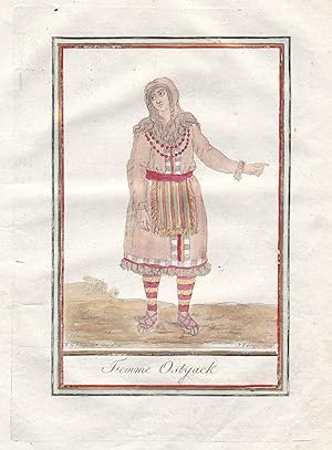 Seller image for Femme Ostyack." - Siberia Sibirien Khanty people Russia Russland Tracht costumes for sale by Antiquariat Steffen Vlkel GmbH