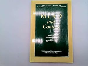 Seller image for Mind and Content (Volume C, Number 4, Centennial Issue, October 1991) for sale by Goldstone Rare Books